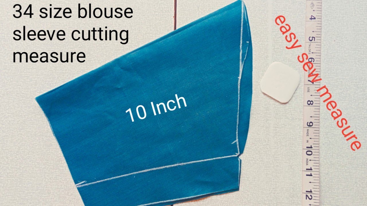 34 size blouse 10 inch sleeve cutting easy/easy sew measure by shobha harish