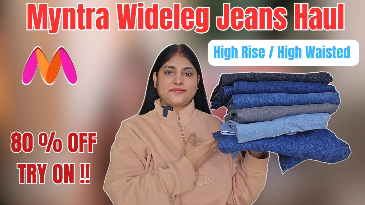 Myntra Best High Rise Jeans Haul | Wideleg High Waisted Jeans Haul | Office & College Wear Jeans