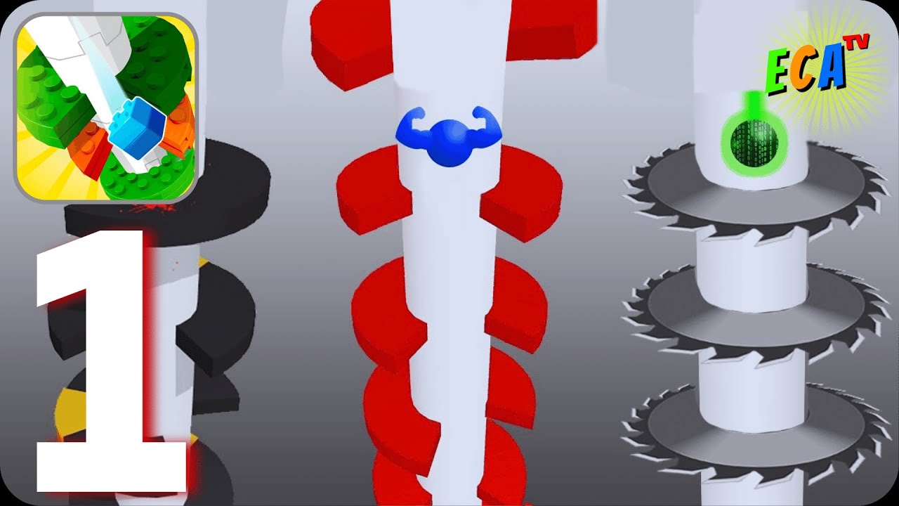 ⭐Helix Jump⭐ Walkthrough Gameplay Part 1 Arcade Game Smash (Android-iOS)