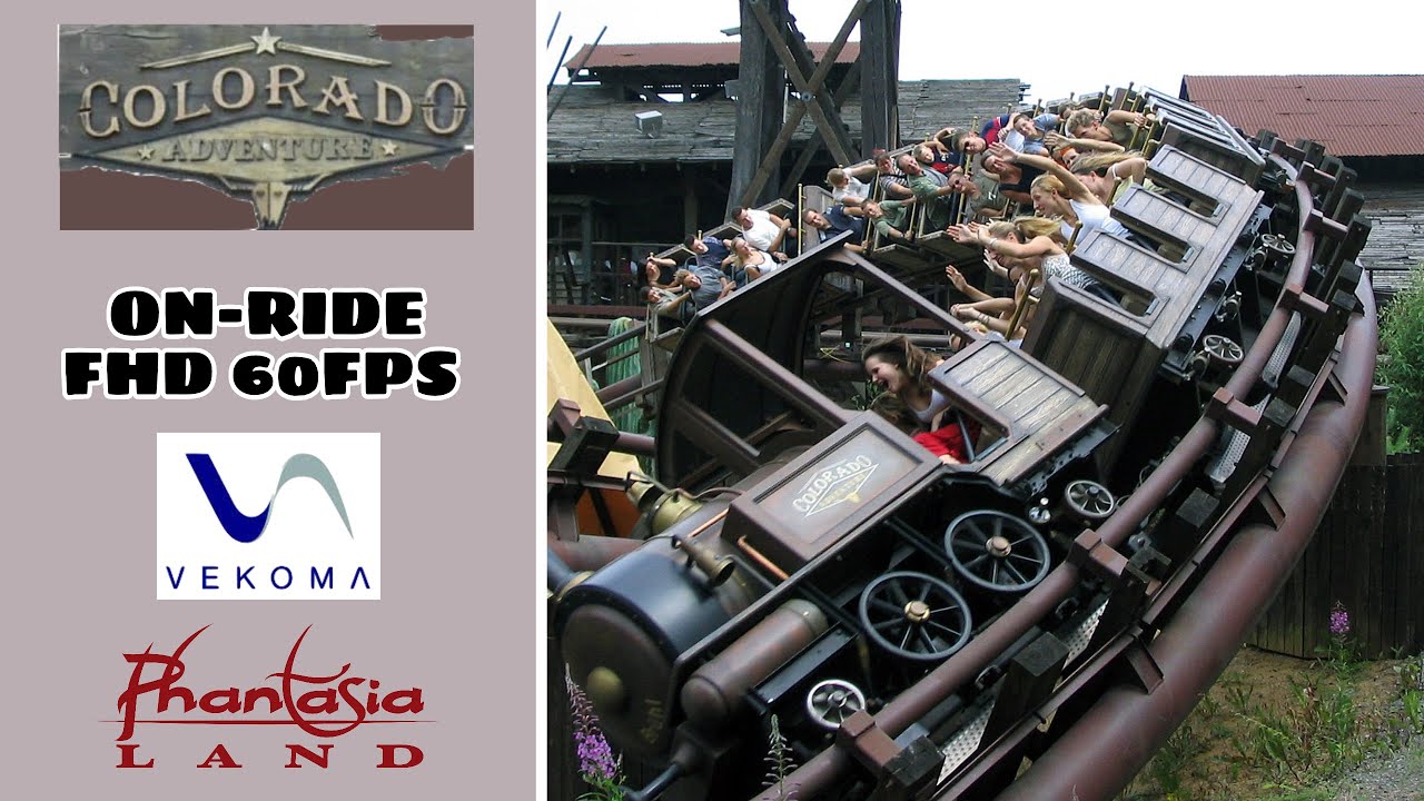 Colorado Adventure at Phantasialand ON-RIDE Back Row - Full HD 2023 | Vekoma Mine Train