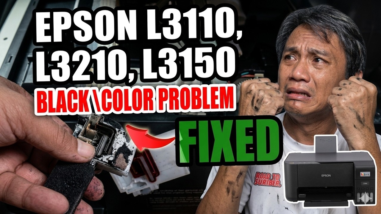 HOW TO FIX EPSON L3110 L3210 L3150 L3250  L1210  L1250 L5290 MISSING COLOR/BLACK PRINTOUT