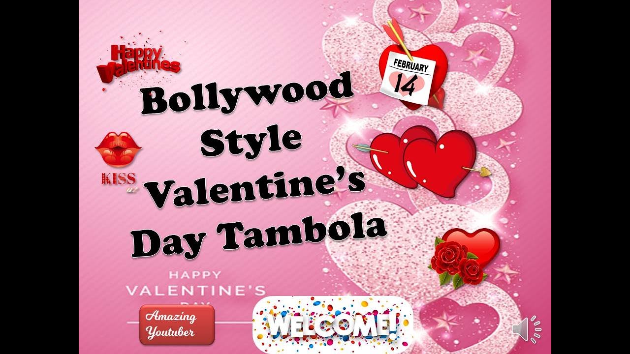 2026 Bollywood Style Valentines day Tambola/housie Ticket,valentine's day game,Love theme Housie