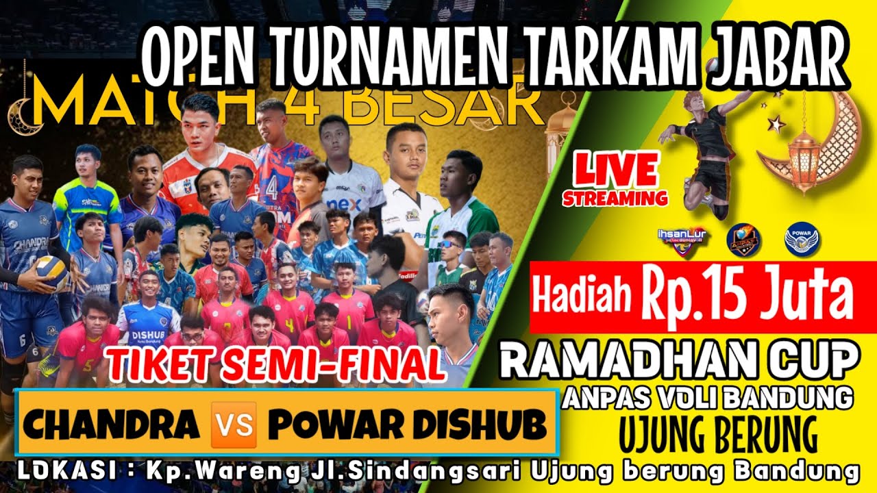 LIVE Didin Bae,Jhon Batman,Roby dishub TARKAM JABAR Chandra 🆚 Powar Dishub Volleyball