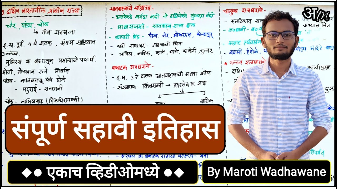 संपूर्ण सहावी इतिहास (स्टेट बोर्ड) | 6 th Standard History (State Board) by Maroti Wadhawane