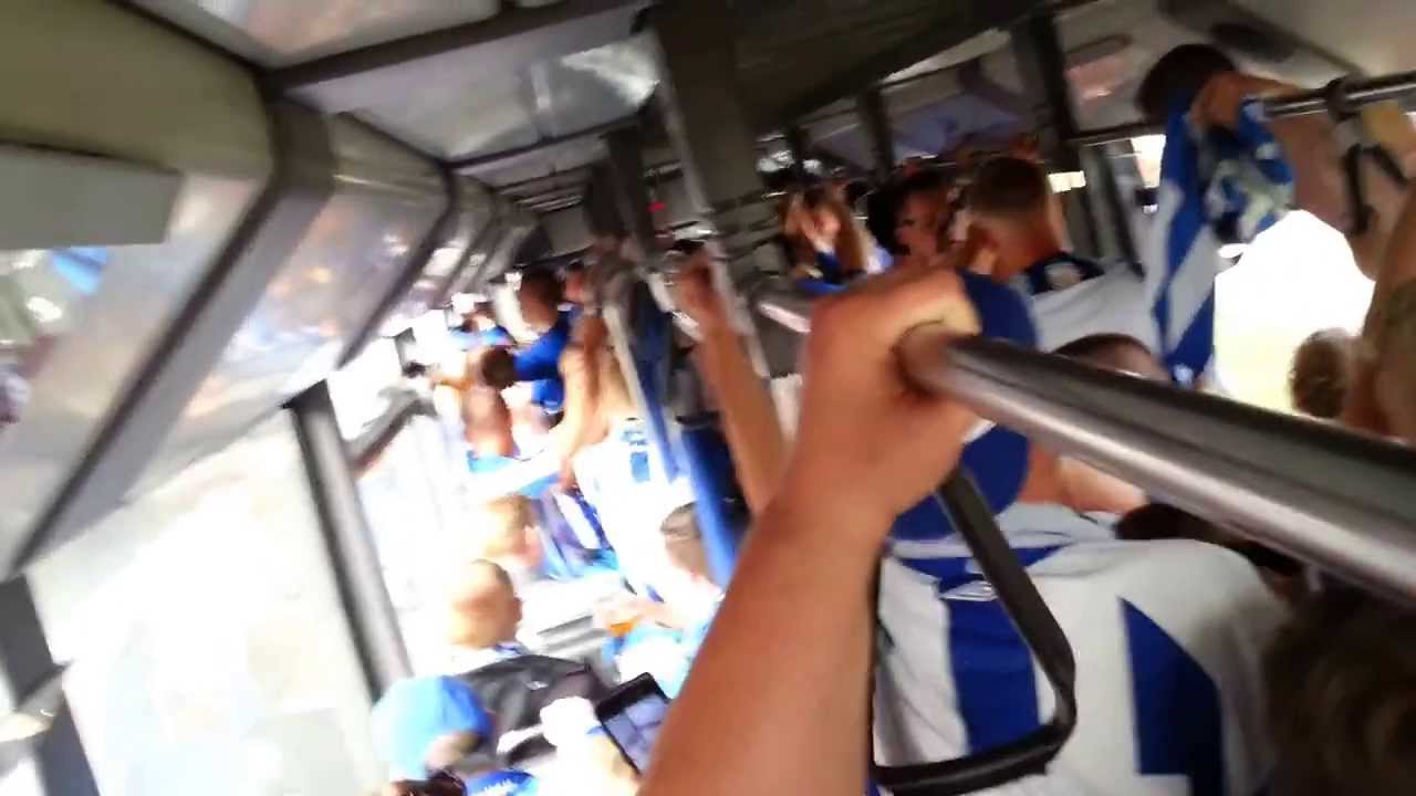 Saint Etienne - EFB 0-1, stemningen i bussen på vej til stadion :)