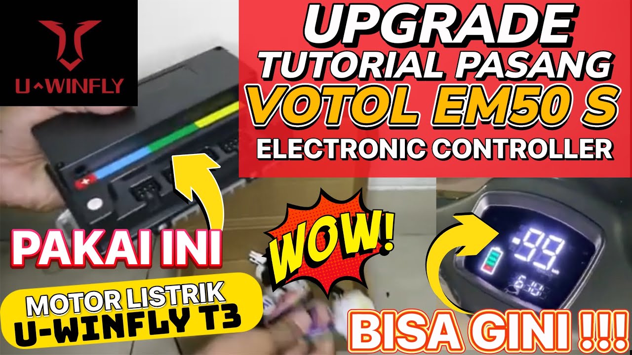 Unboxing & Tutorial Cara Pemasangan VOTOL EM50s Pada Motor Listrik Uwinfly T3 Supaya Lebih Ngebut