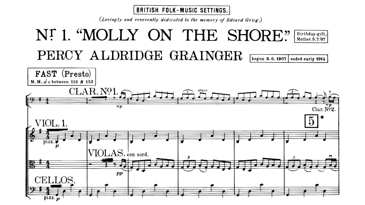 Percy Grainger - Molly on the Shore, orchestra (1907/1914)