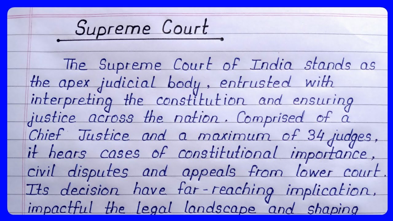 Essay on Supreme Court in English || Supreme Court Essay || About Supreme Court of India ||
