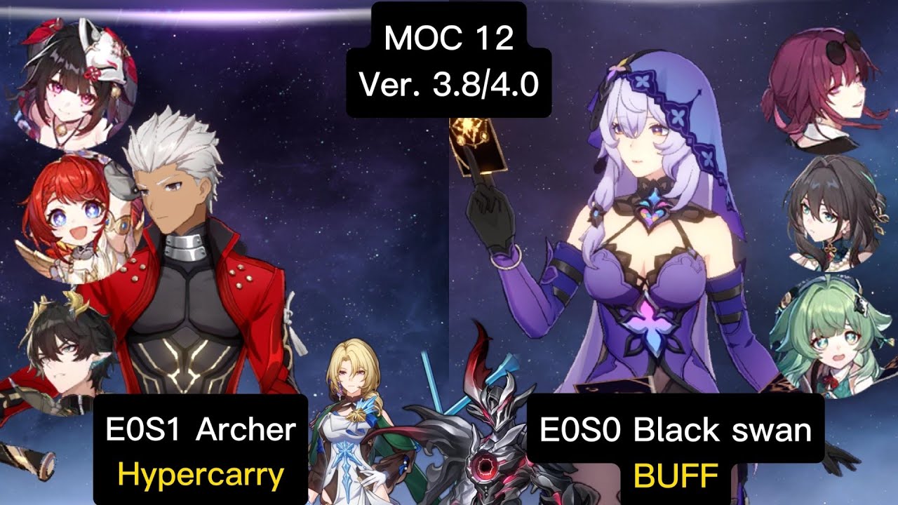 Memory of chaos3.8/4.0 | Level 12 E0S1 Archer hypercarry & E0S0 Black swan buff | Floor 12 3 Stars