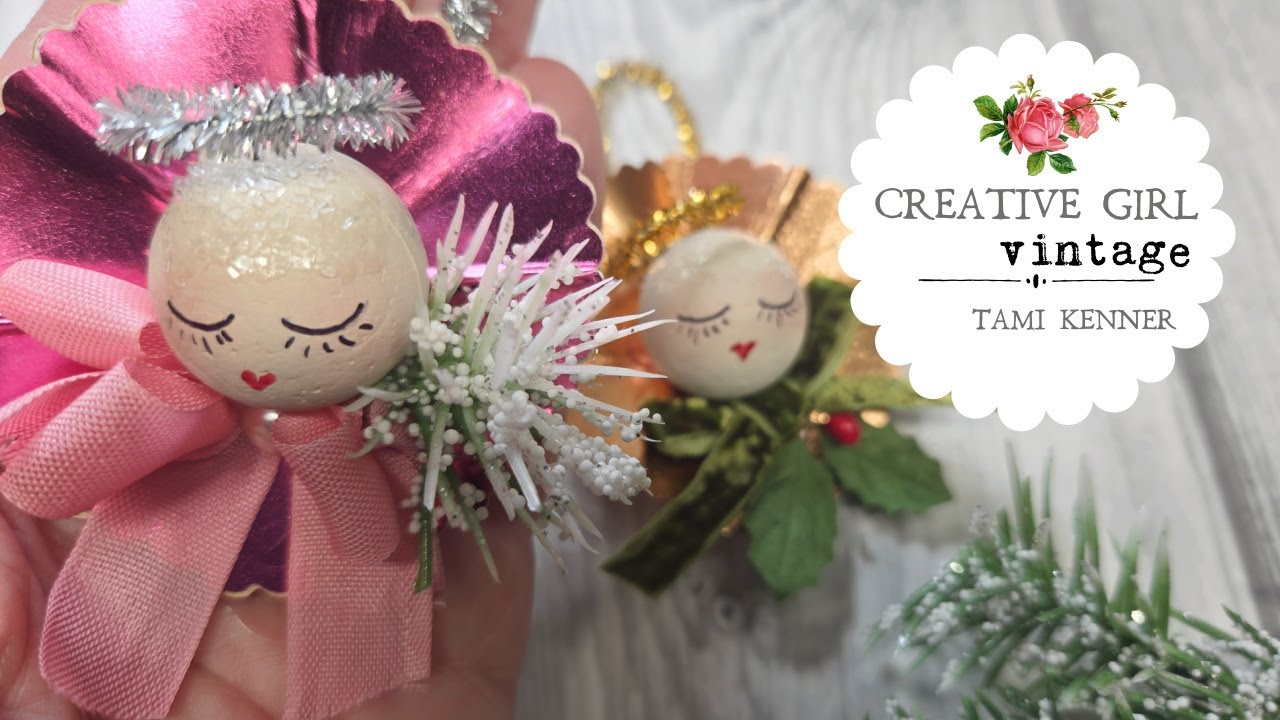 Let's make Vintage Inspired ANGEL ORNAMENTS using foil cardstock  Styrofoam balls #christmascrafting