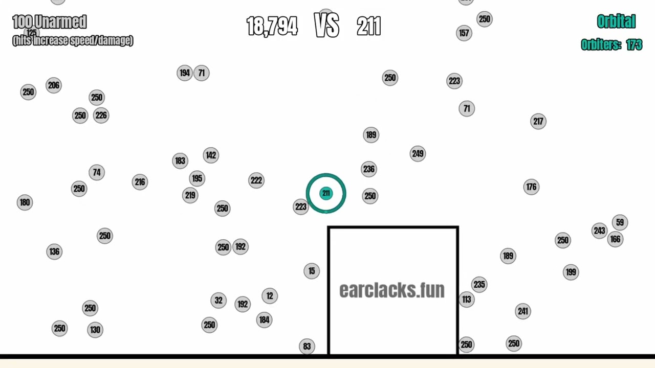 1 Orbital 🔵 VS 👊 100 Unarmed
