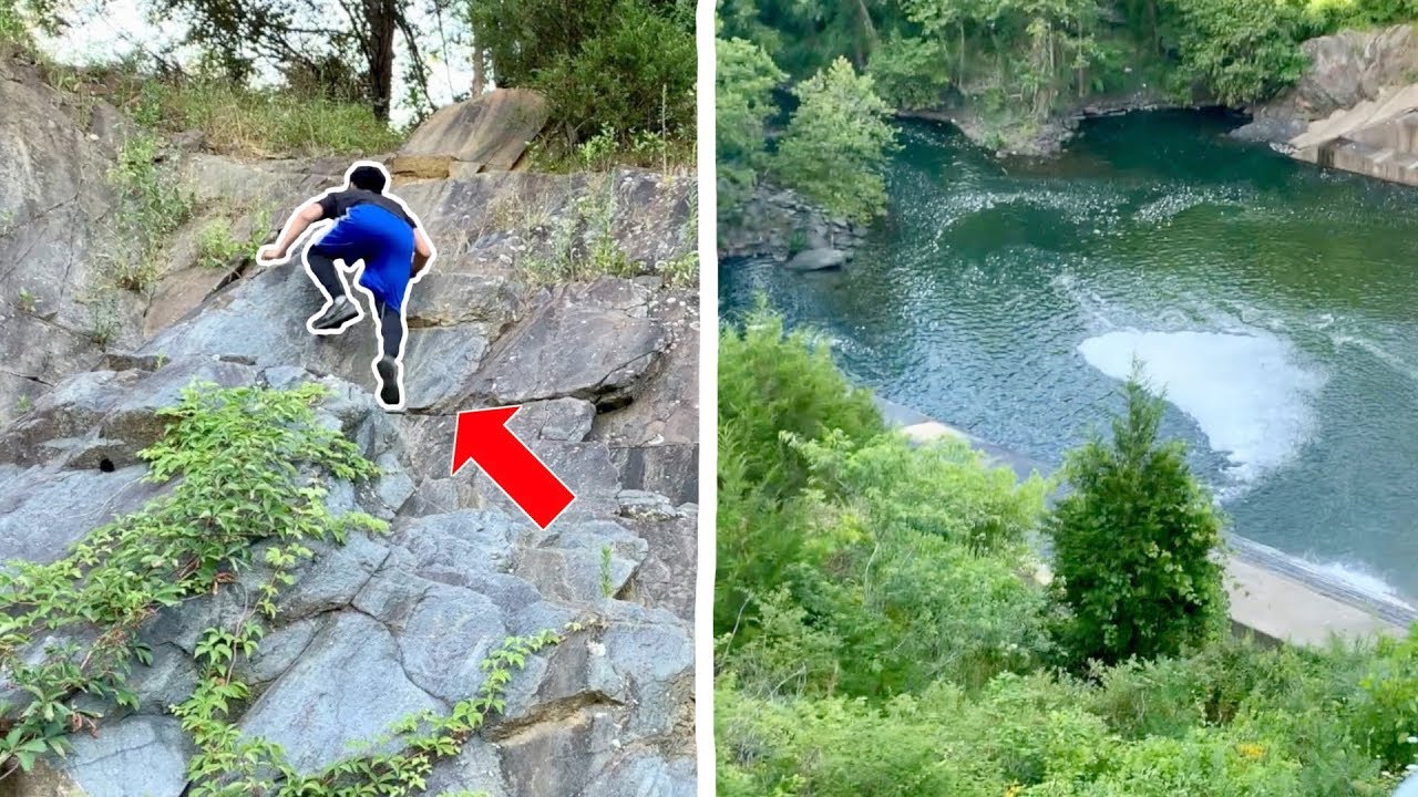Climbing a ROCK WALL to Reach HIDDEN Fishing Spot!!! (EPIC ADVENTURE)