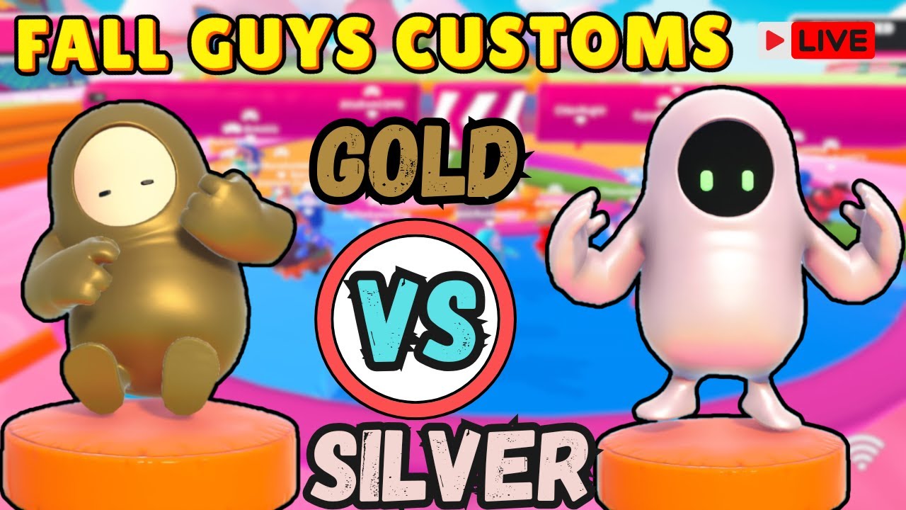 FALL GUYS customs live🟡GOLD  vs SILVER⚪Colour Battle | #fallguys #fallguyslive