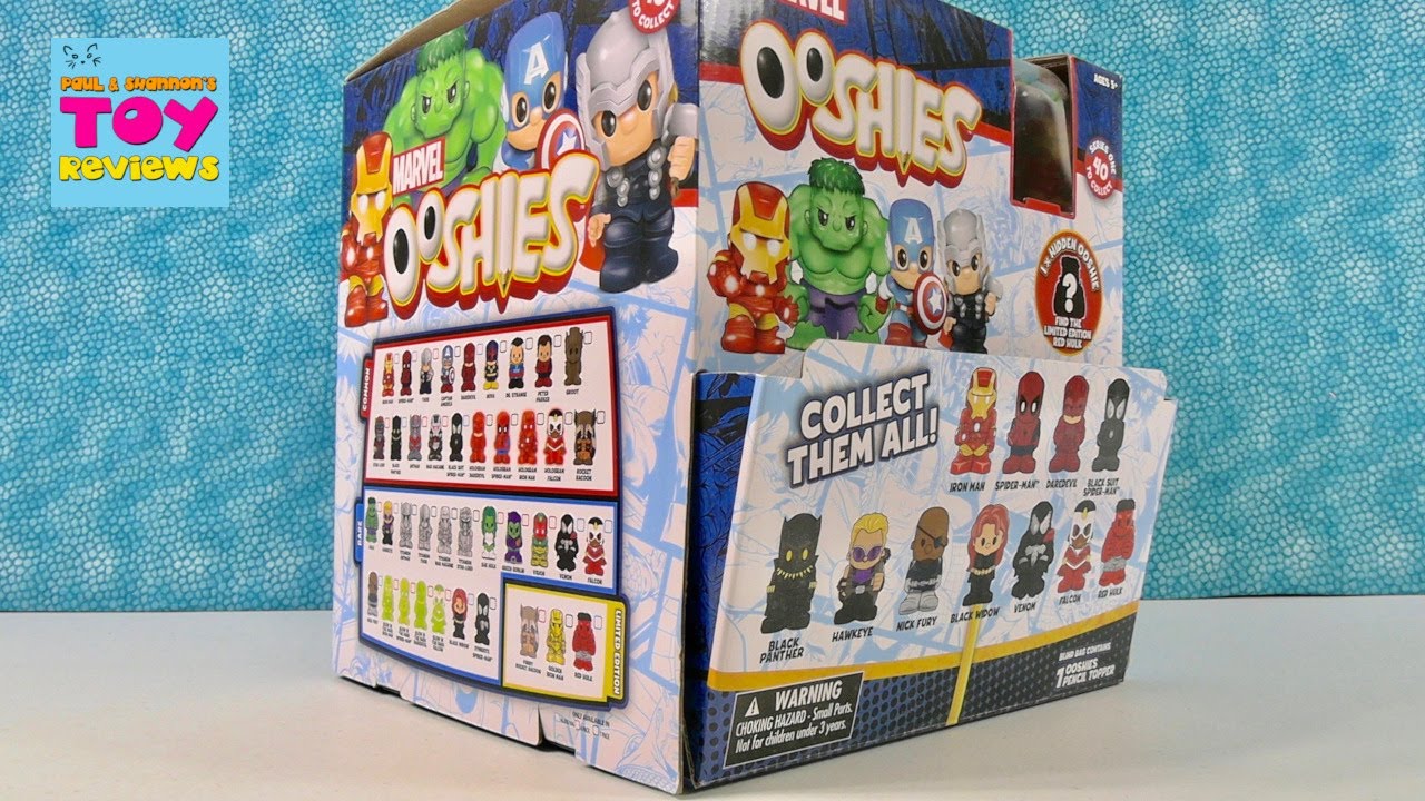 Marvel Ooshies Blind Bag Pencil Toppers Opening Full Case Review | PSToyReviews