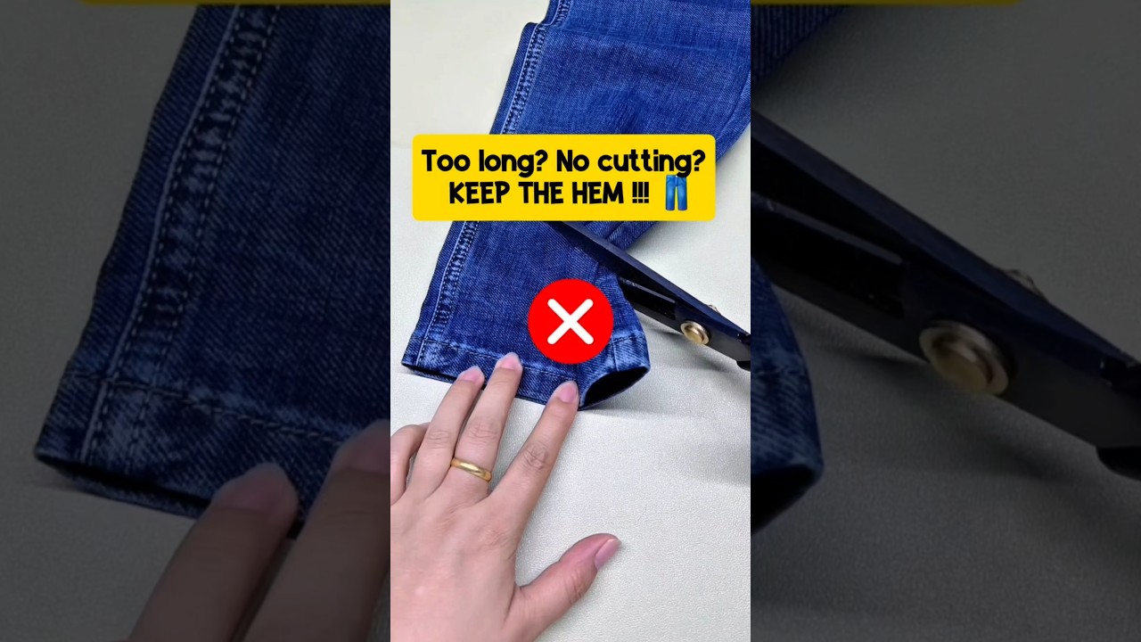 American Hem Hack | How to shorten Jeans and keep Original Hem without cutting #short #sewing #tips