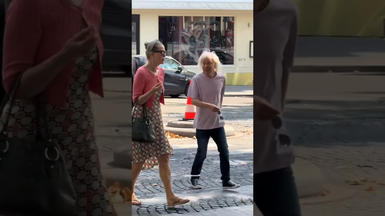 AC/DC legend Angus Young strolling through Paris with wife Ellen ⚡🇫🇷 #acdc #PARIS #acdcparis