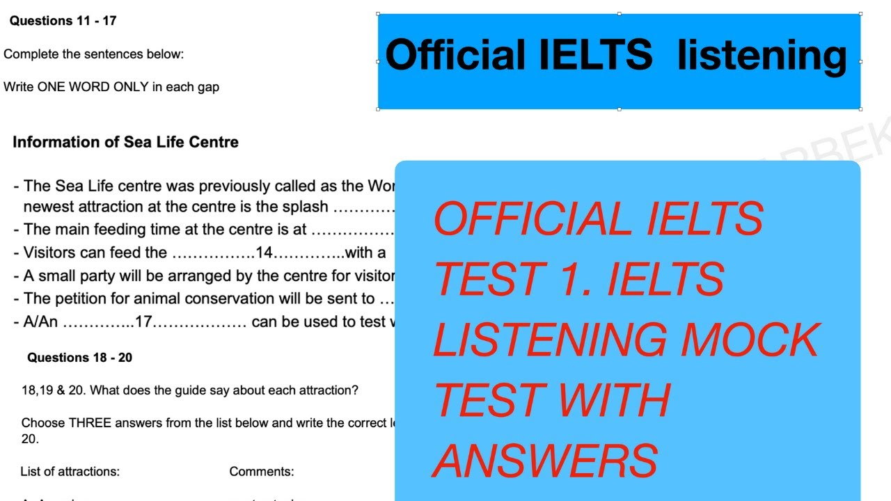 RECENT IELTS listening test | mock listening test, MUST TRY