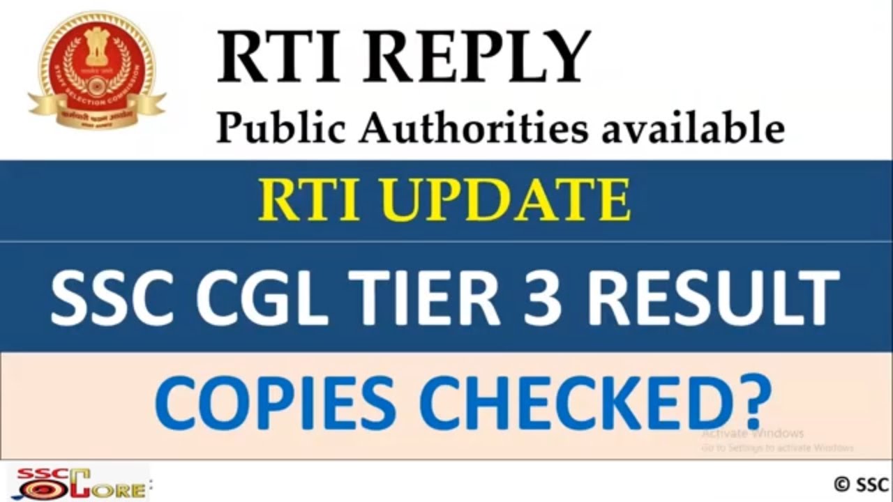 SSC CGL 2018 TIER 3 RESULT OFFICIAL || SSC CGL 2018 UFM || RTI REPLY OFFICIAL