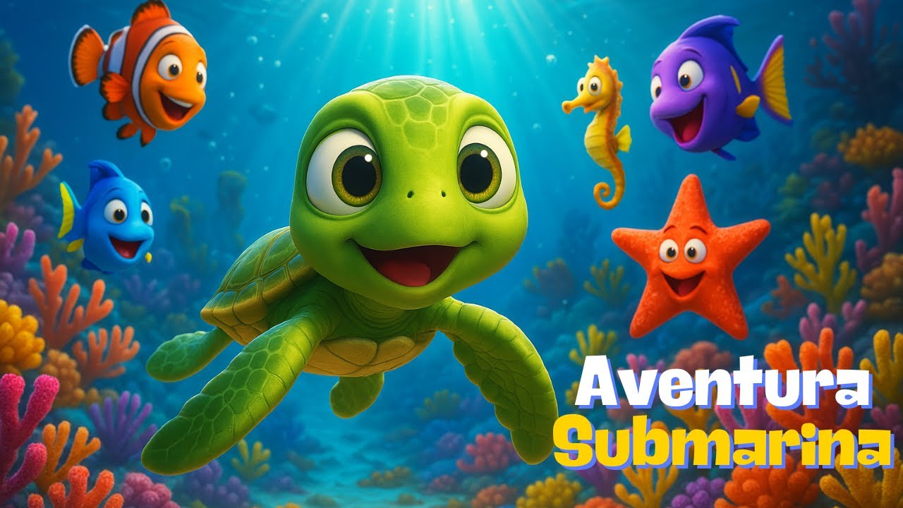 Aventura Submarina: Aventuras da tartaruga marinha no mundo subaquático
