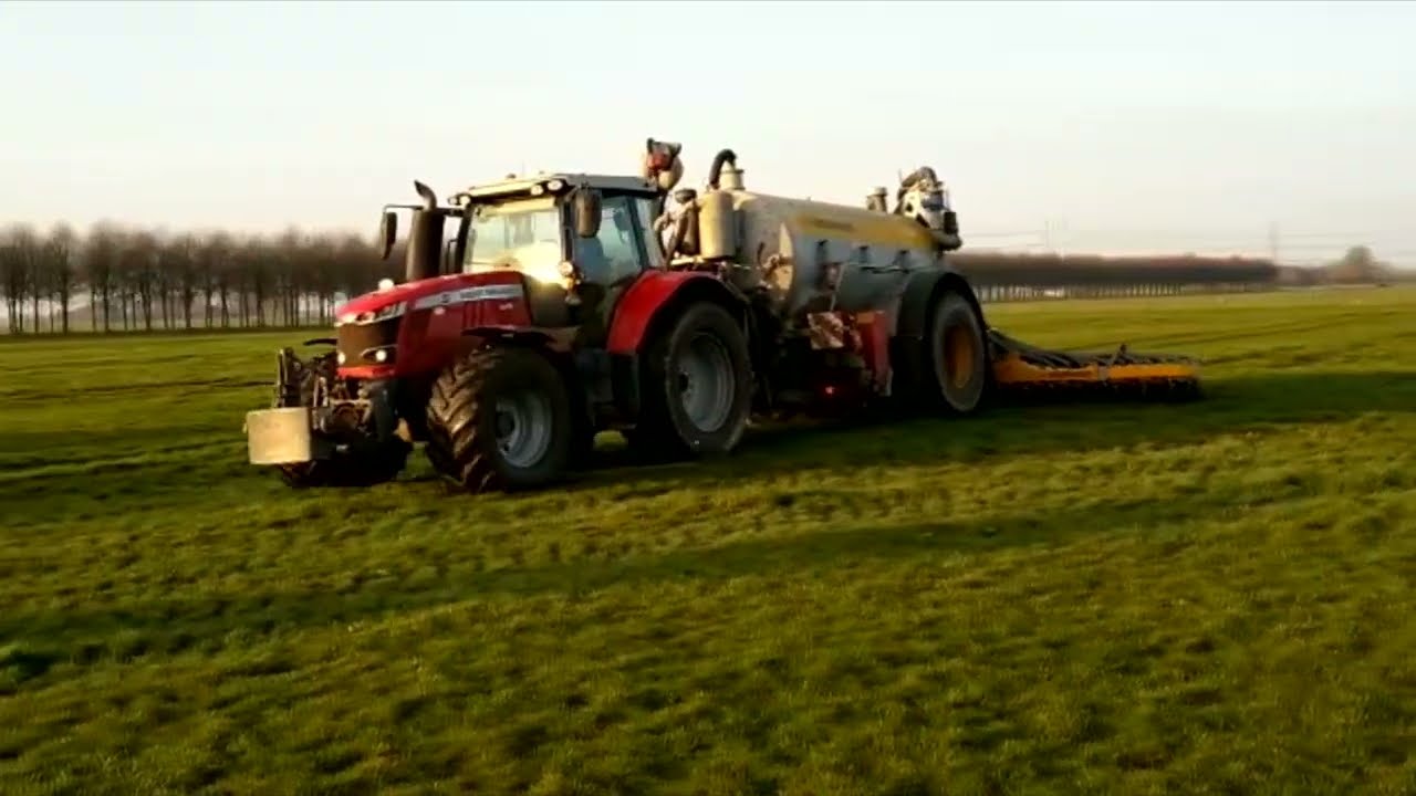 Massey Ferguson 7715s met Profiline 10 kuub met Veenhuis Ecoject 7,6m breed