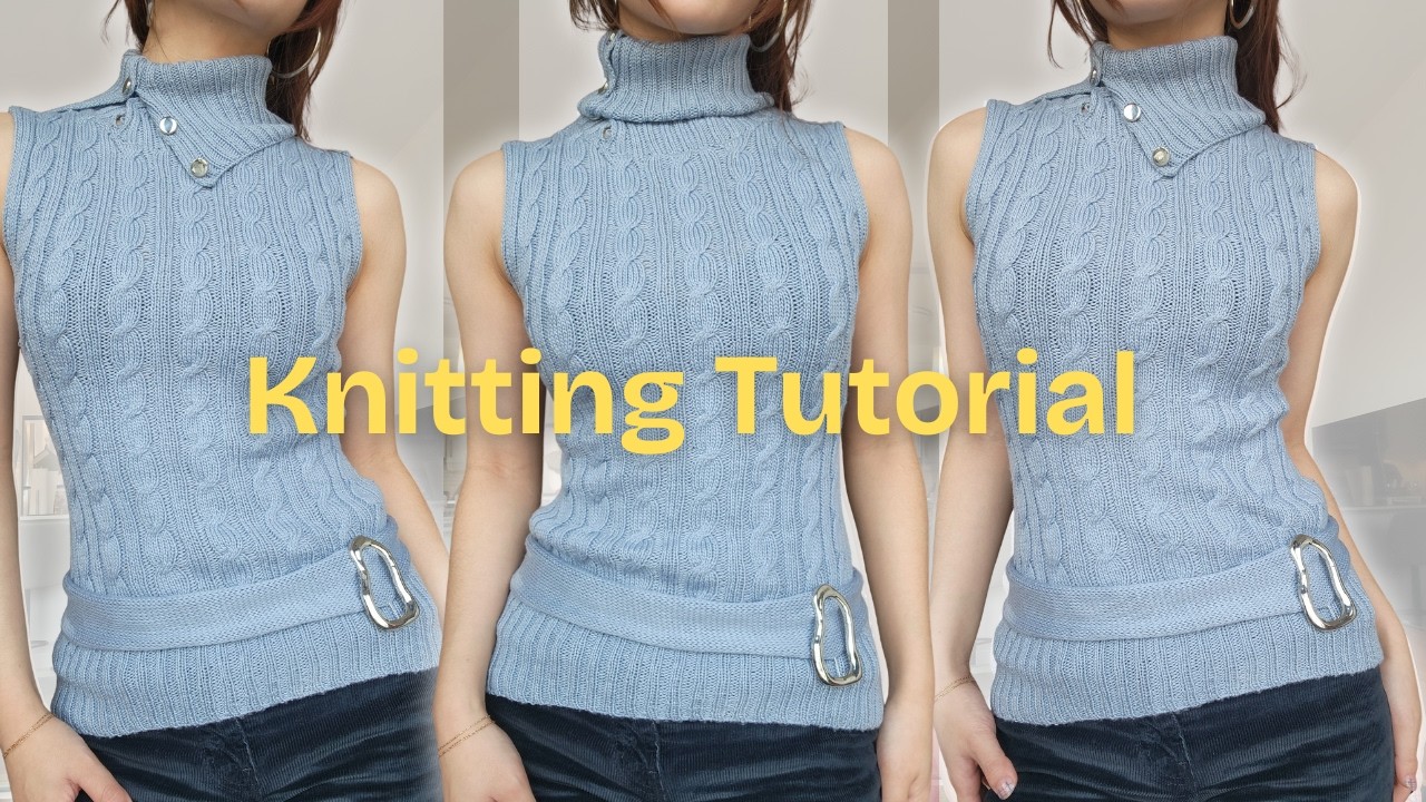 How I Knitted This Cable Turtleneck Top (Intermediate)