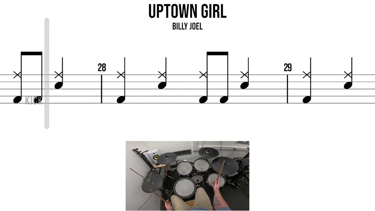 Девушка из Uptown Billy Joel 🥁 Версия для начинающих 2 класса