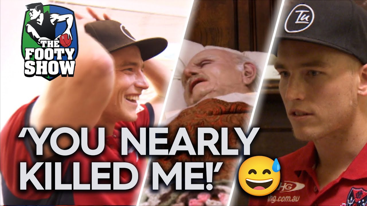 Old Man Crawf traumatises Bernie Vince with the fright of his life 😅 | The Footy Show Vault