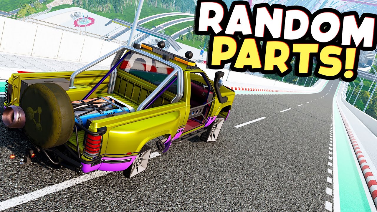 Which RANDOM PARTS Config Can Jump The Furthest On Car Jump Arena? - BeamNG Drive