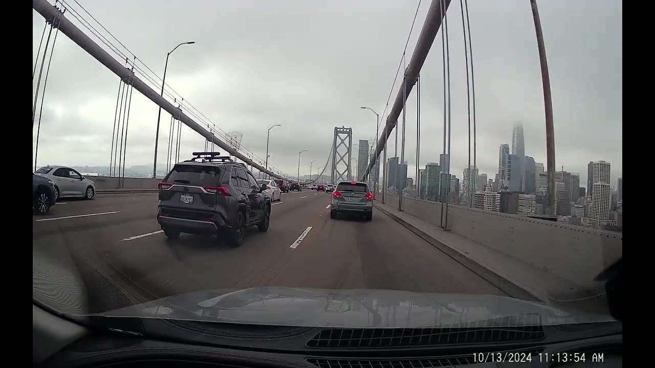 Cruising down the Bay Bridge.