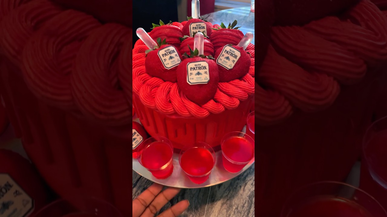 Red Patr&oacute;n Cake w/ Jello Shots | Swift Cakes