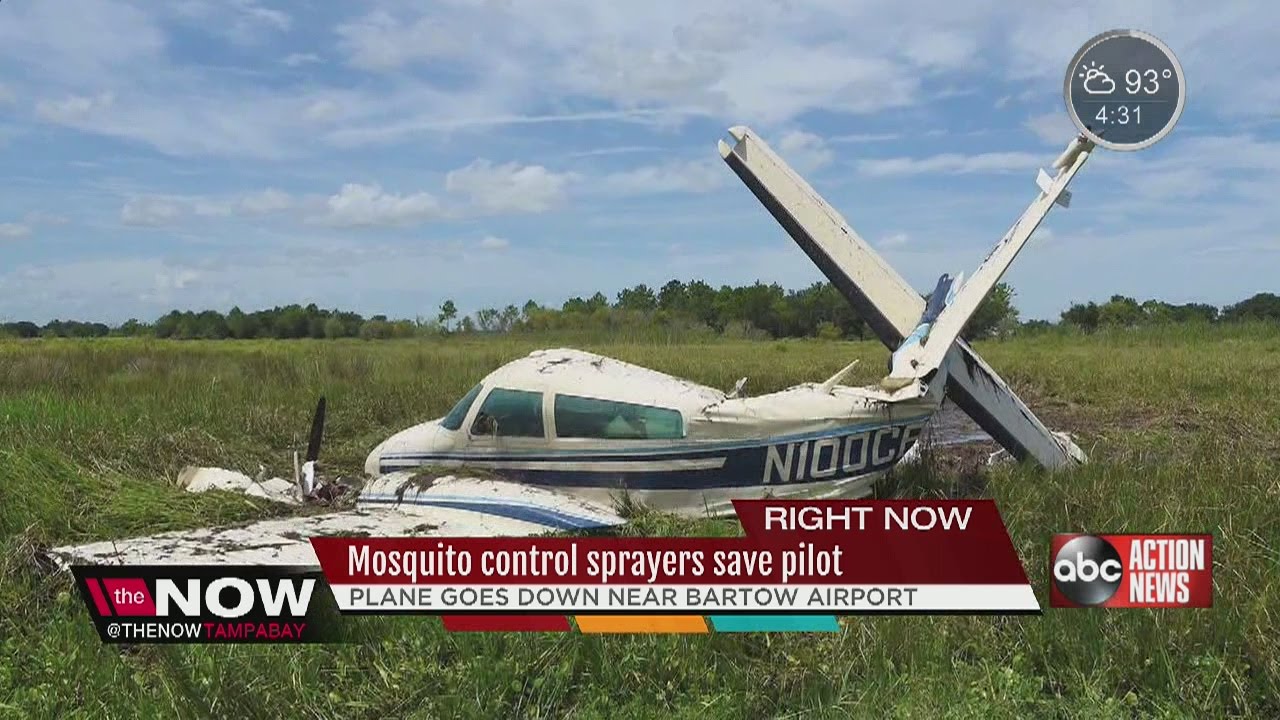 Mosquito control sprayers save pilot after crash near Bartow airport