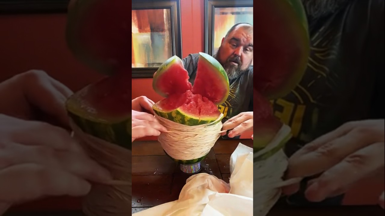 Watermelon Explodes Using Rubber Bands #youtubeshorts #watermelon #rubberband #explosion