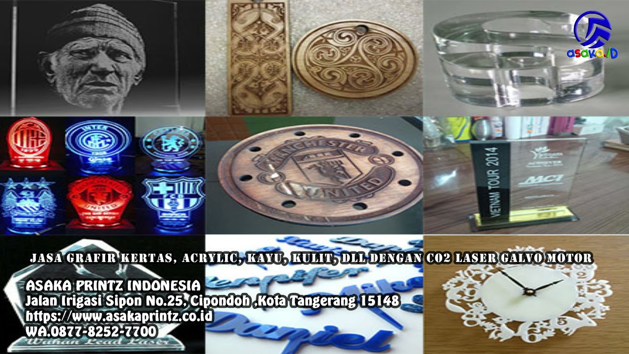 Jasa Grafir Cutting Acryilic Kertas Kayu Kulit dll dengan CO2 Laser Asaka PrintZ Tangerang