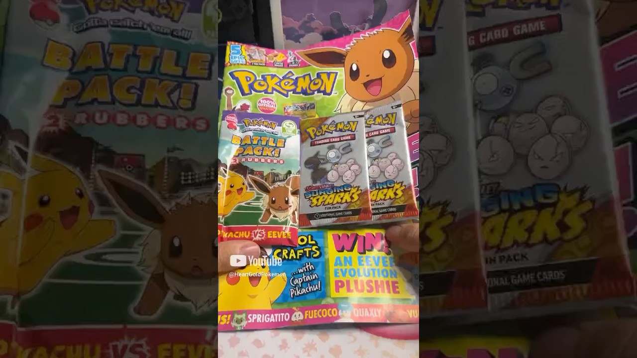 Surging Sparks packs in a Pokemon Magazine
