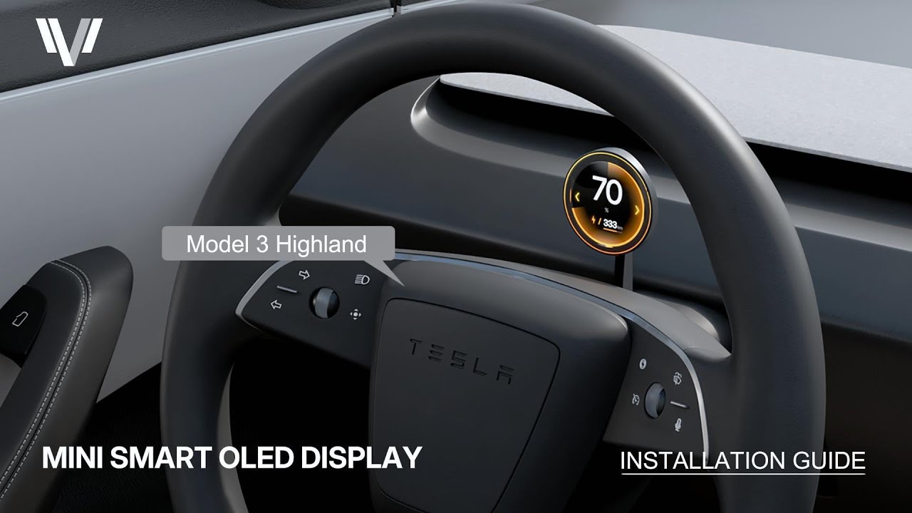 Tesla Model 3 Highland 2024 Installation Video - Mini Smart OLED Screen Display/ Instrument Cluster