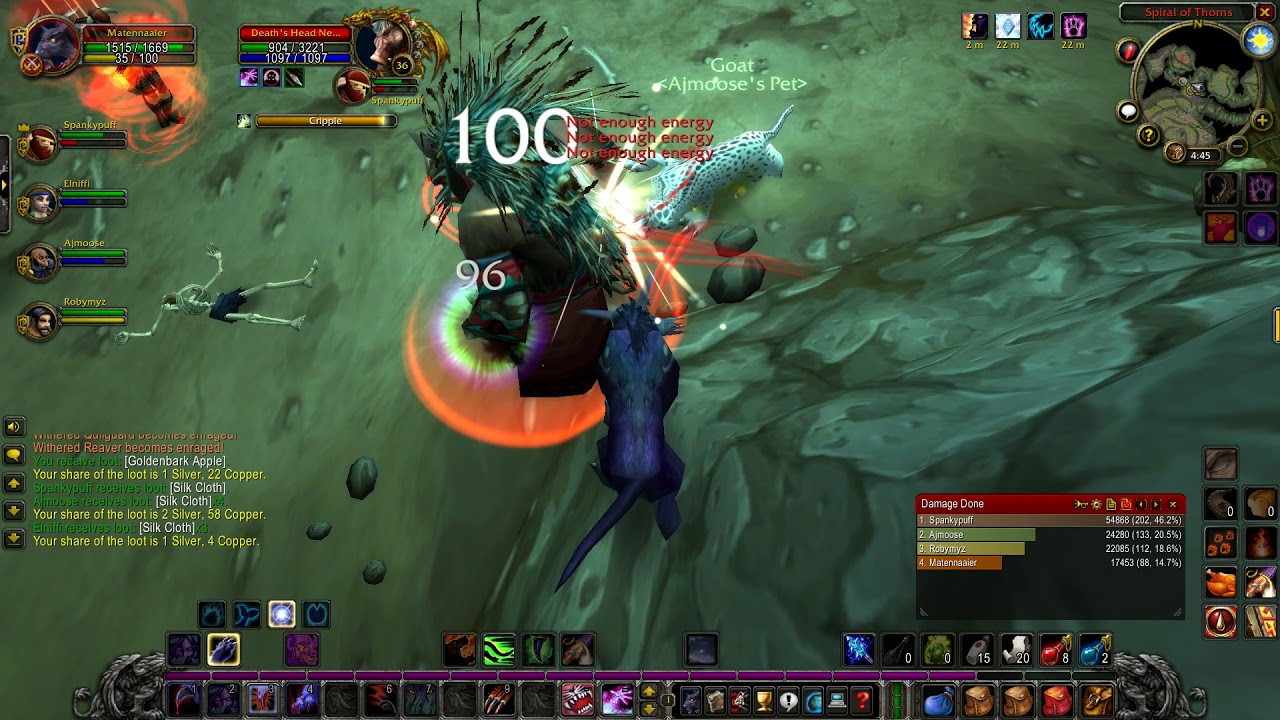 World Of Warcraft Classic Razorfen Downs  Full run (Druid gameplay)