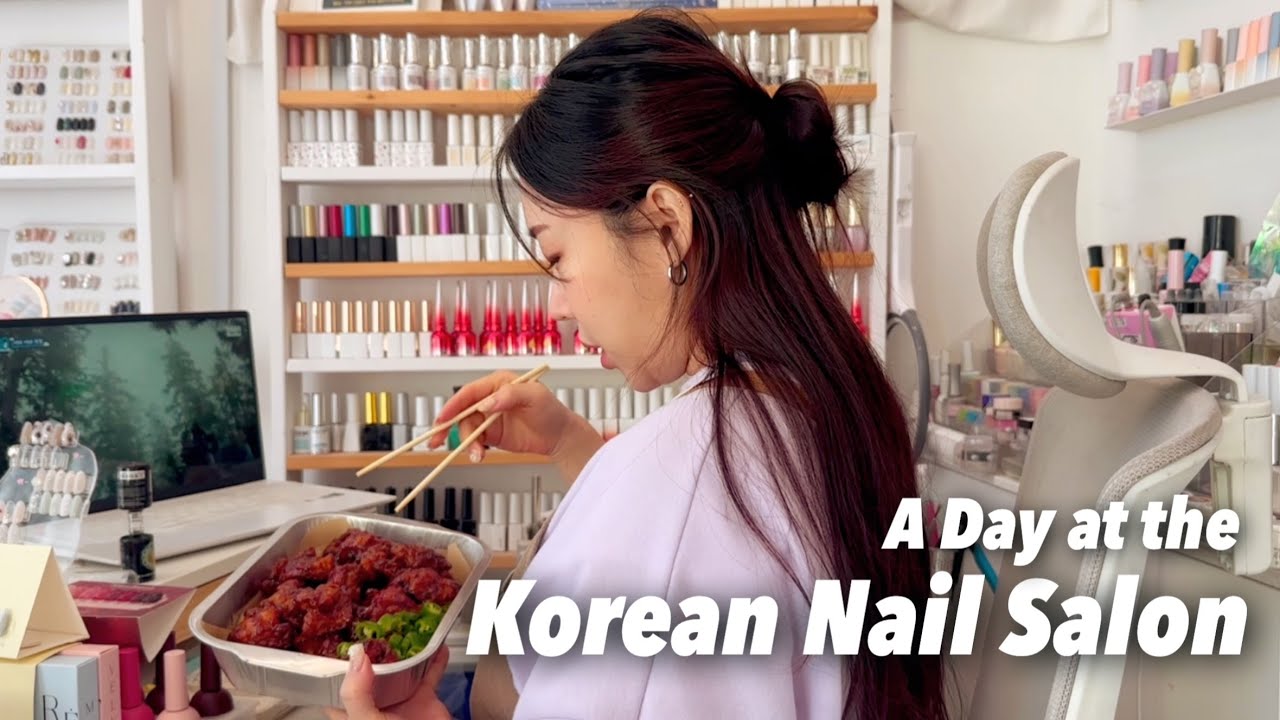 A Korean Nail Artist's Day👩🏻‍🎨, Gift Unboxing🎁, Nail Work, Solo Lunch & Snacks