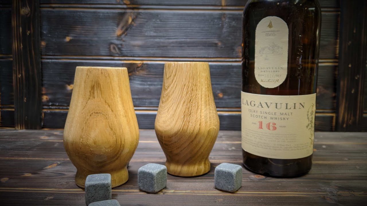 Whiskey Glasses from Oak - Woodturning whisky nosing glasses