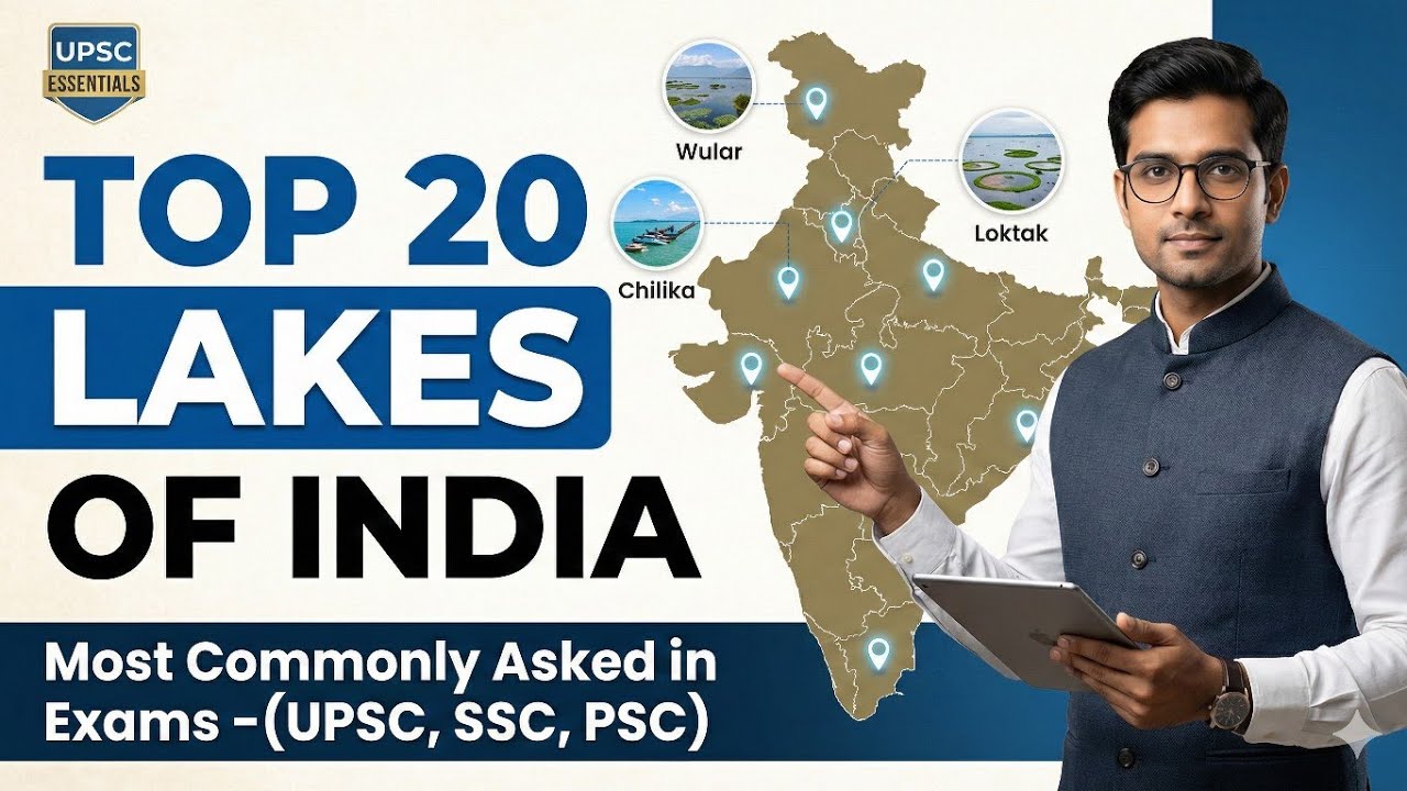 Top 20 Most Important Lakes of India: Complete Guide for Competitive Exams (UPSC, SSC, PSC)