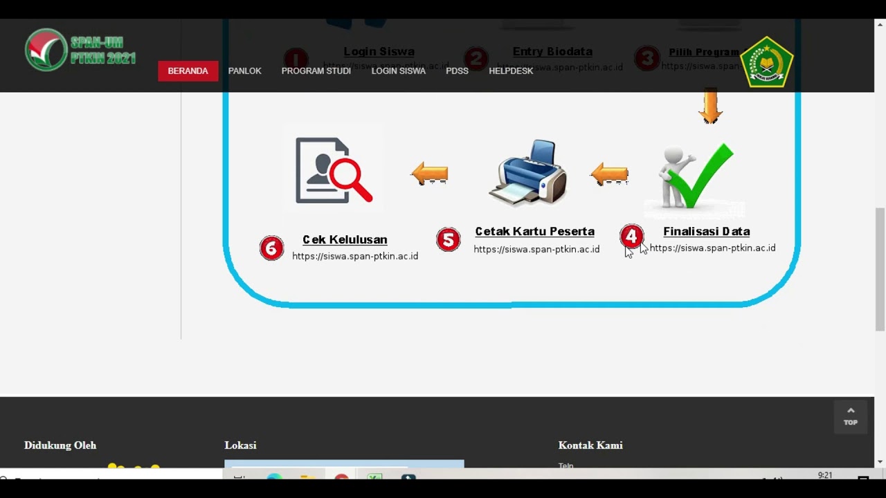 Cara pendaftaran SPANPTKIN 2021 lengkap sampai finalisasi