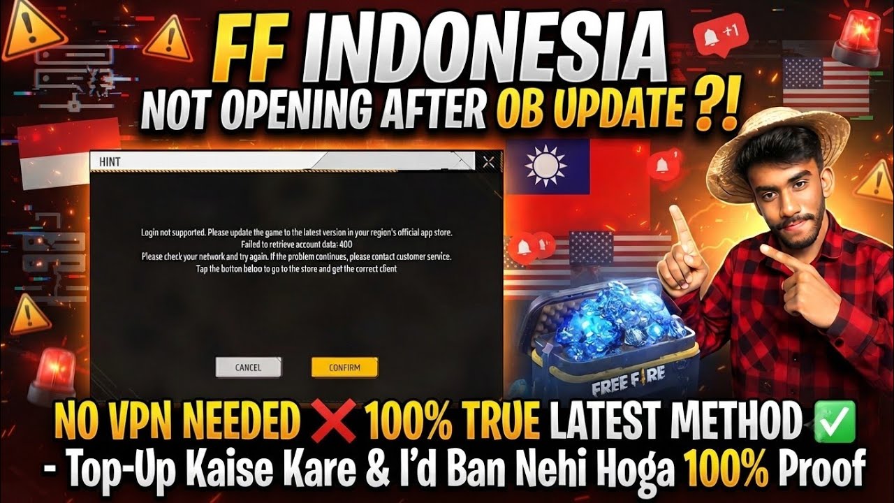 FF Indonesia Server Not Opening After Update Problem Solved 200%