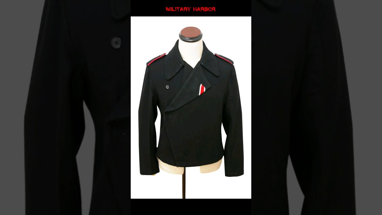 WWII German Heer panzer black wool wrap_jacket