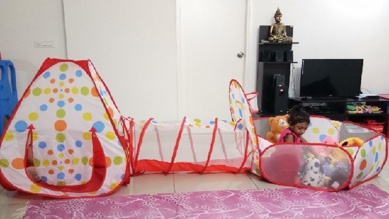 Assembling 3 In 1 Pop Up Play Tent House with Tunnel & Ball Pool || Play home toys for kids ||
