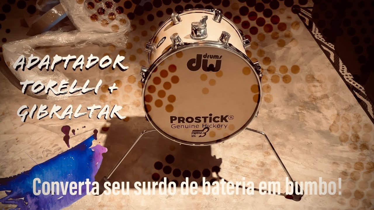 Como transformar surdo de bateria em bumbo - Adaptador Torelli + Gibraltar
