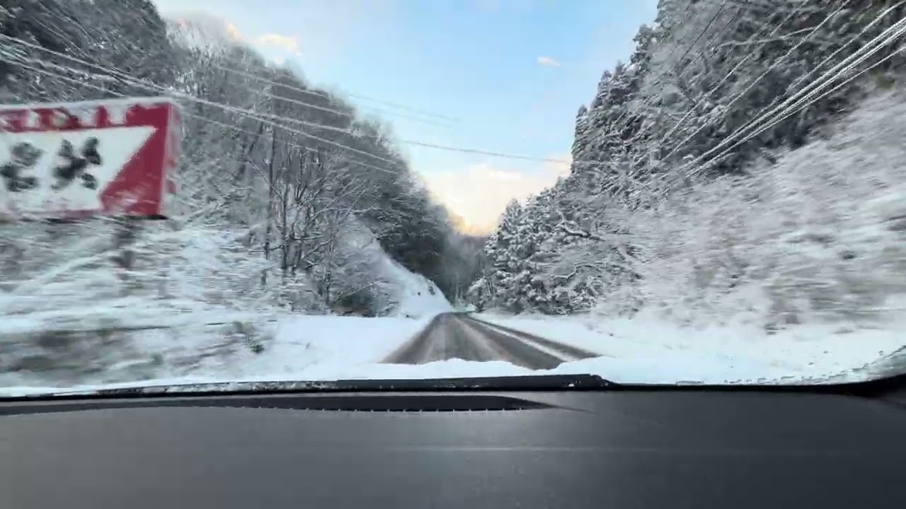 2026.2.8 (日) 雪景色の安曇野市から松本市までのドライブ動画。