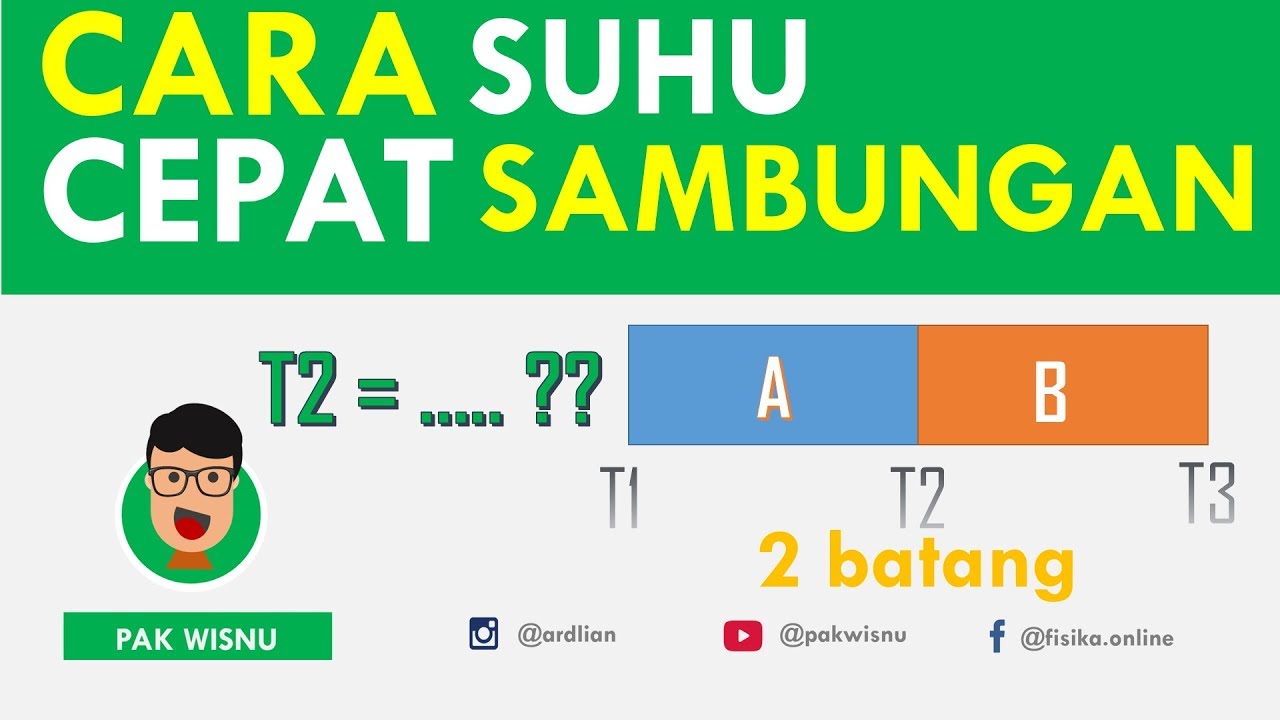 CARA CEPAT! Suhu Sambungan Dua Batang Logam Fisika SMA Kalor - Pak Wisnu Fisika Online