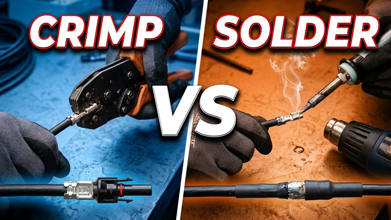 Installing MC4 Connectors: Solder vs Crimp Tested