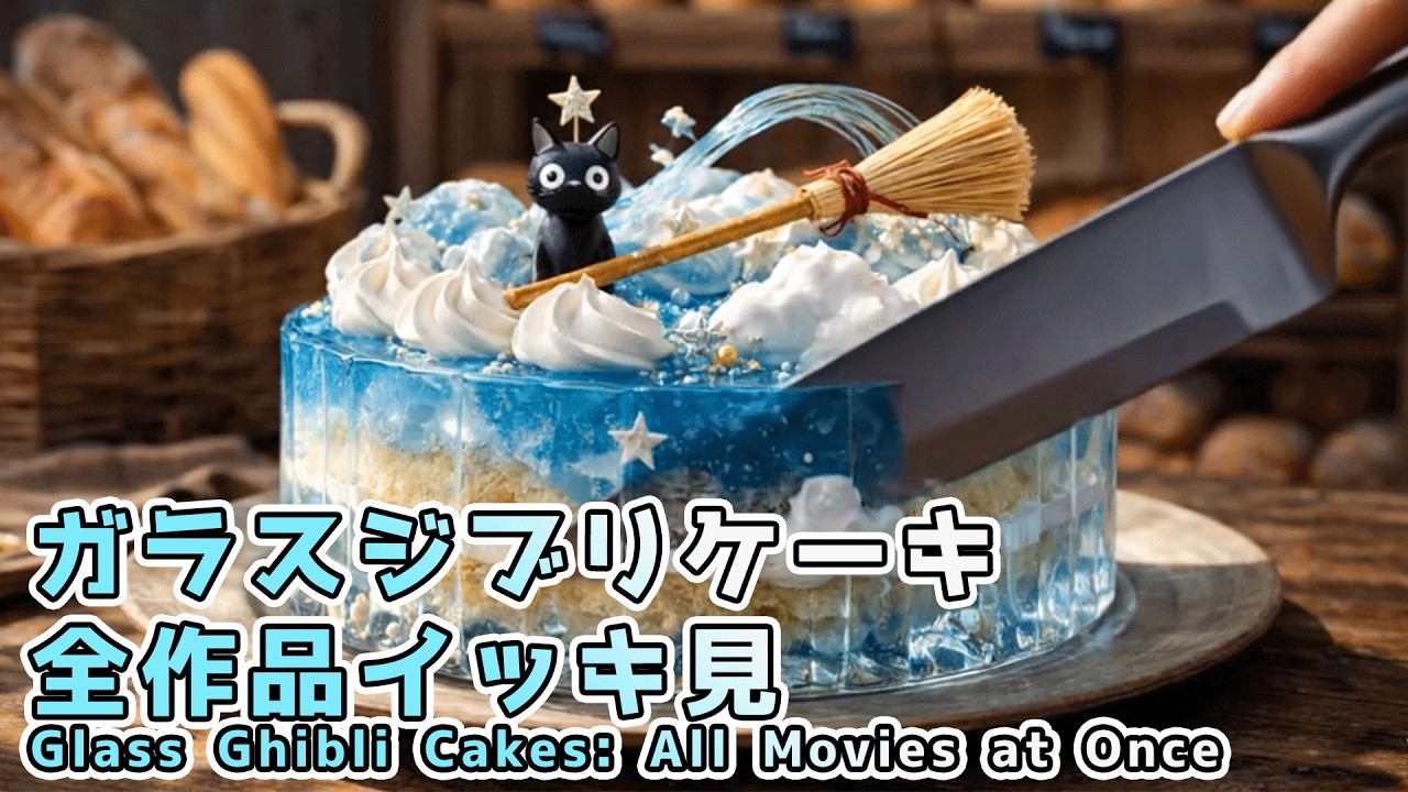 【ASMR】Glass Ghibli Cake Cutting｜ガラスのジブリケーキ切断音｜Crystal Cake Sounds