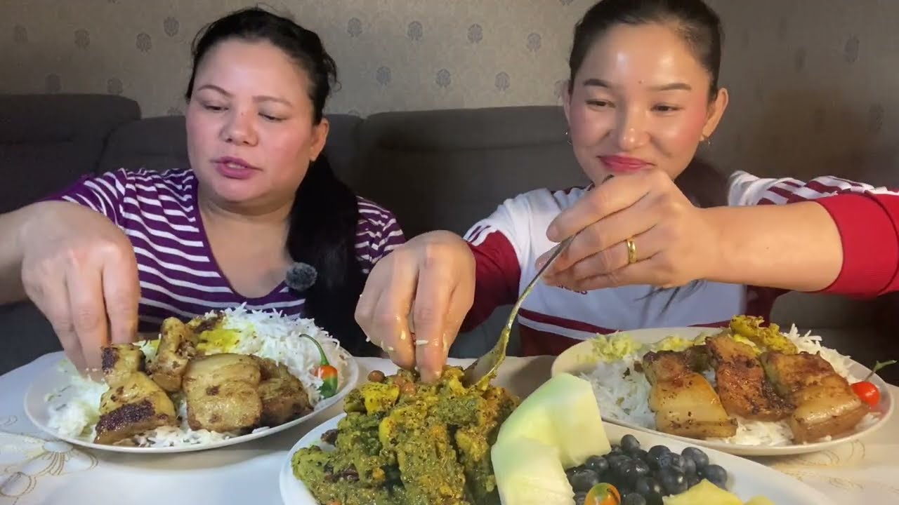 Pork belly fry,भाड्गको छोप राखेर मिथो अमिलो पिरो टंवाक परेको mix करेलाको अचार सॅंग mukbang 
