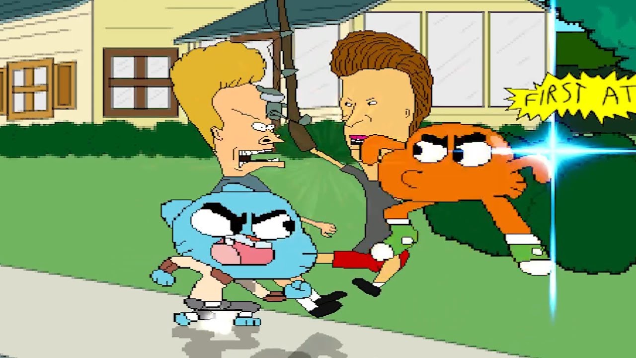 TEAM GUMBALL & BEAVIS  FIGHTS  TEAM DARWIN & BUTTHEAD | BEST OF 3